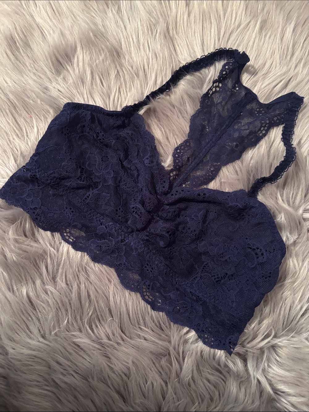 PINK Victorias Secret Lace Bralette - Navy Blue